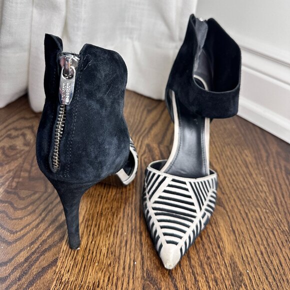 Sigerson Morrison Zebra-Stripe Stiletto Heels - Size 8 - Picture 3 of 6